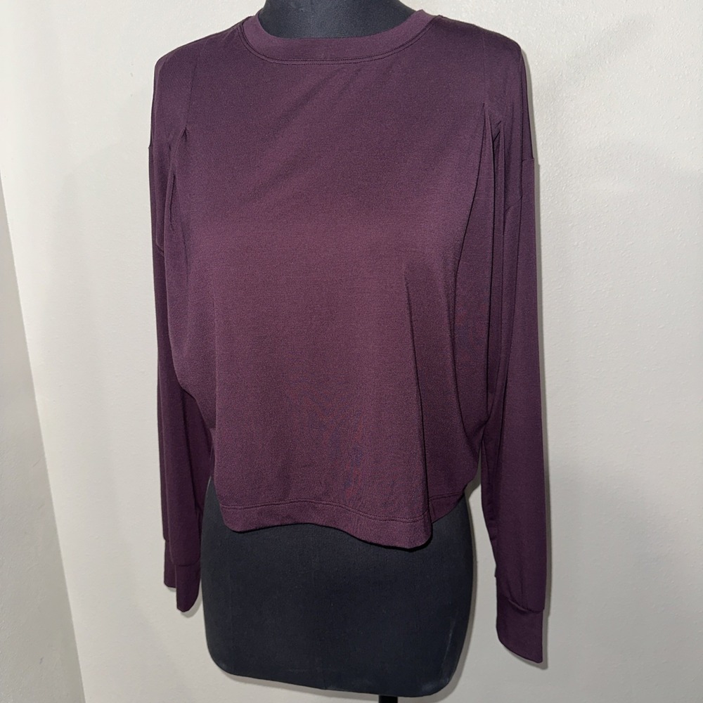 Athleta Relaxed Cropped Long Sleeve Women's‎ Purple Size XXS